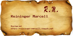 Reininger Marcell névjegykártya