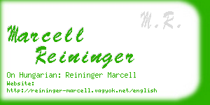 marcell reininger business card